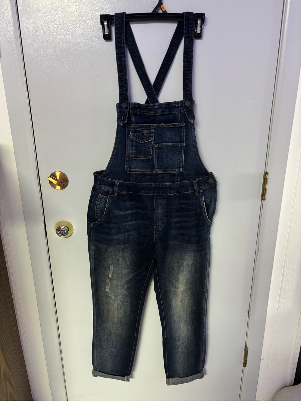 Free People Women's Light Blue Denim Overalls